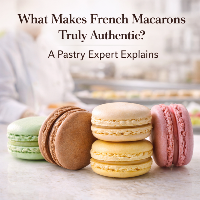 authentic French macarons crafted using traditional French pastry techniques