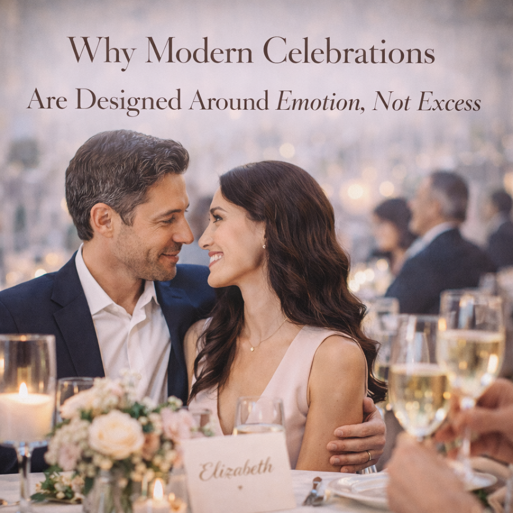 modern celebrations designed around emotion featuring an intimate and elegant event setting